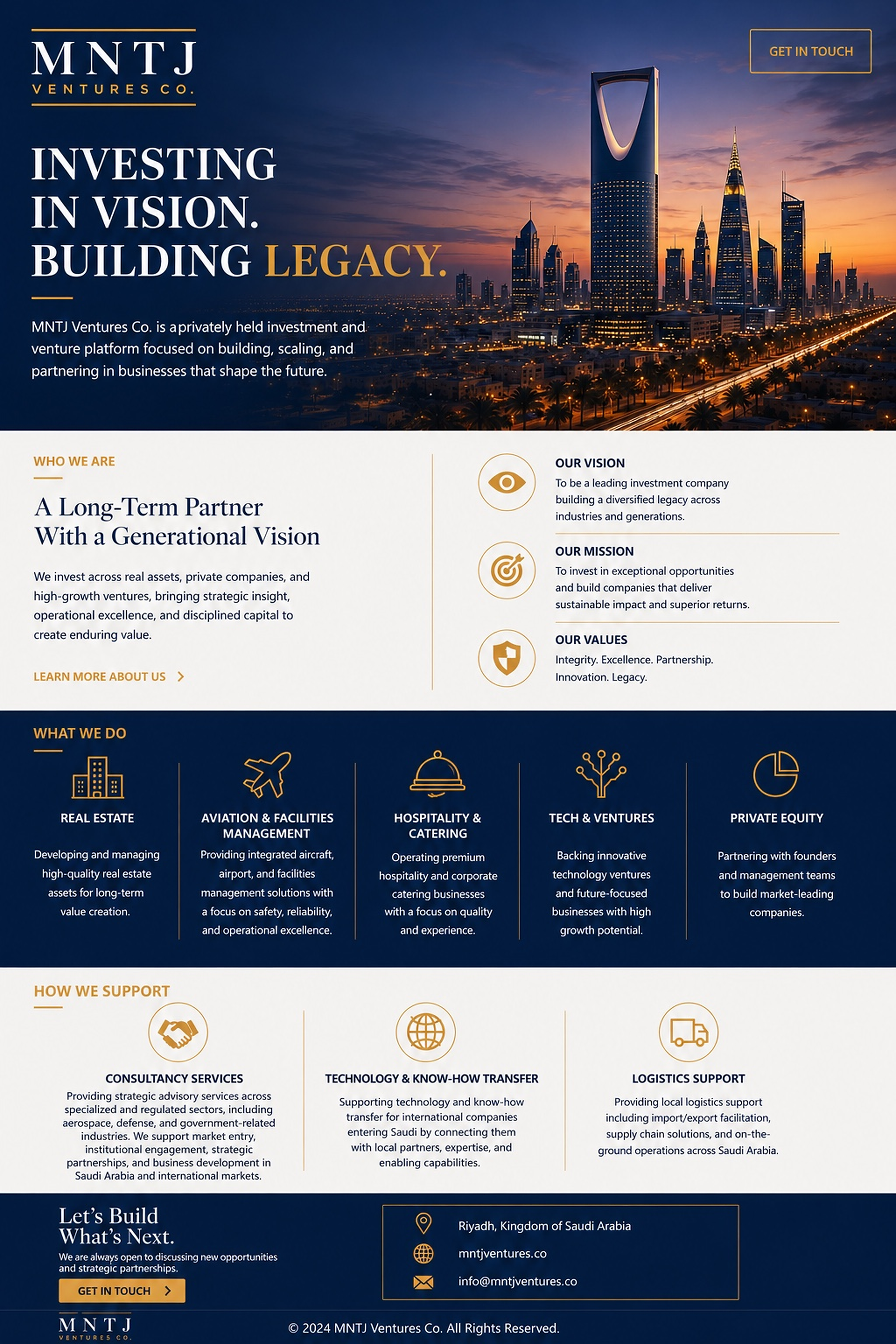 MNTJ Ventures Co. - Investing in Vision. Building Legacy.